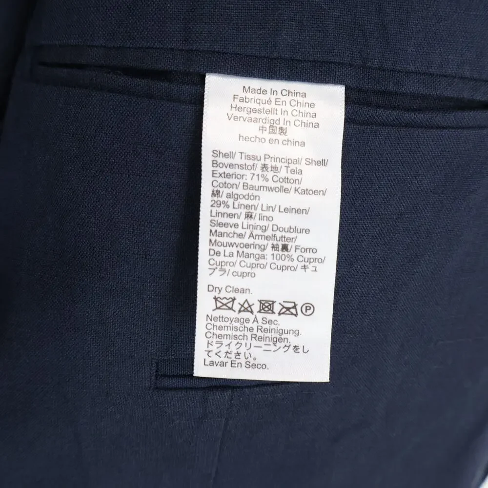 J.Crew Men's Ludlow Slim Fit Unstructured Suit Jacket Linen Blend Navy 39R NWT